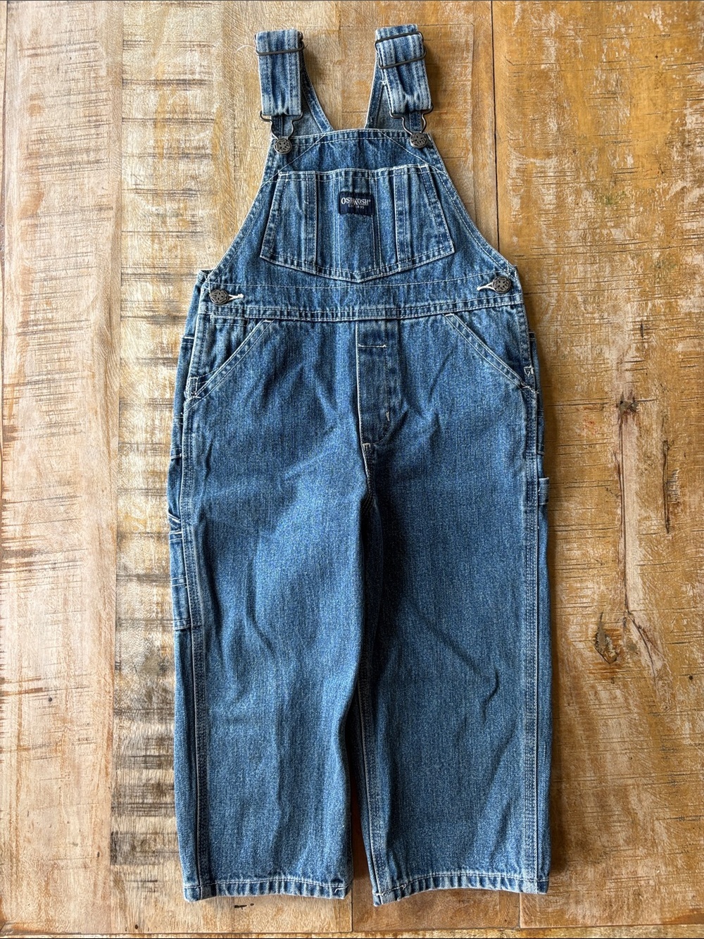 Vintage OshKosh Denim Overalls 3t - Picture 2 of 6